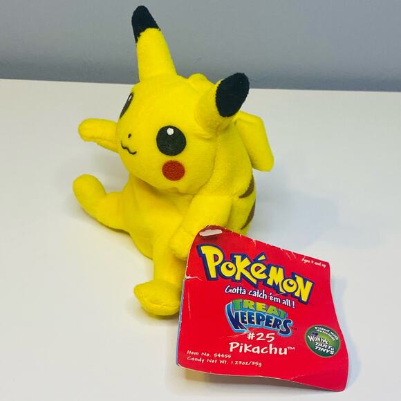 Vintage Pokemon Pikachu Plush Treat Keeper with Tag! Wonka Tart Tinies Hasbro - Picture 3 of 11